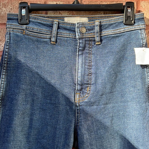 New! Everlane The way High Clean Front Skinny Jeans Mid Blue Size 28 - Picture 4 of 14